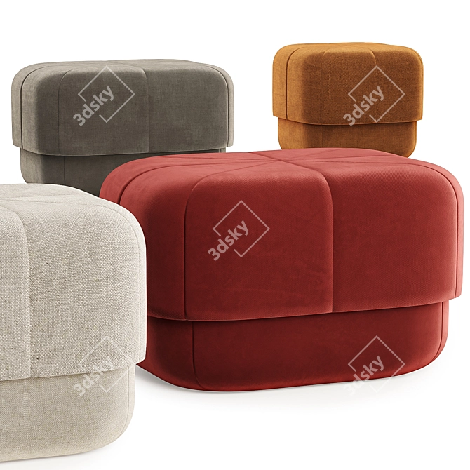 Circus Pouf in 4 Hues 3D model image 3