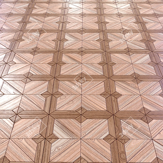 Seamless Wood Parquet 4K Texture 3D model image 4