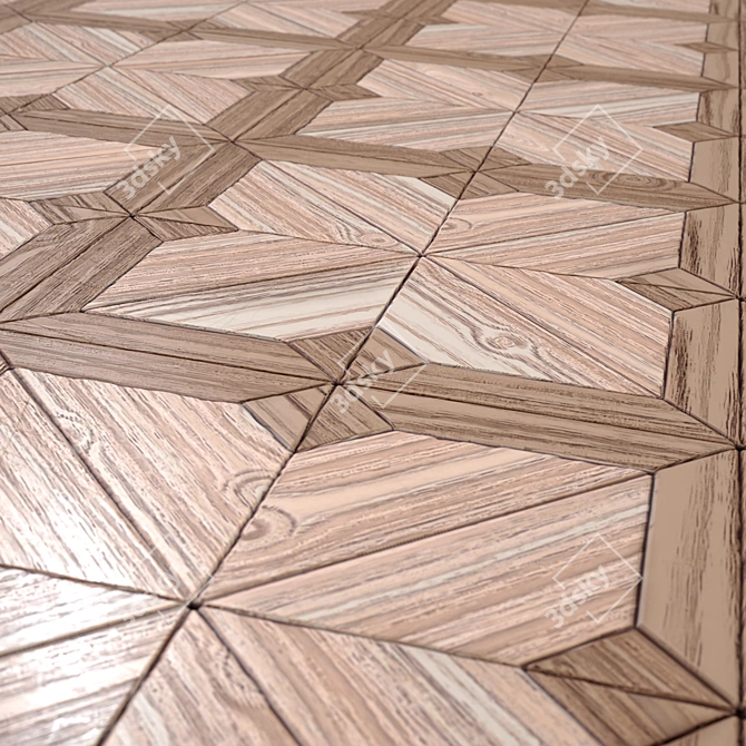 Seamless Wood Parquet 4K Texture 3D model image 7