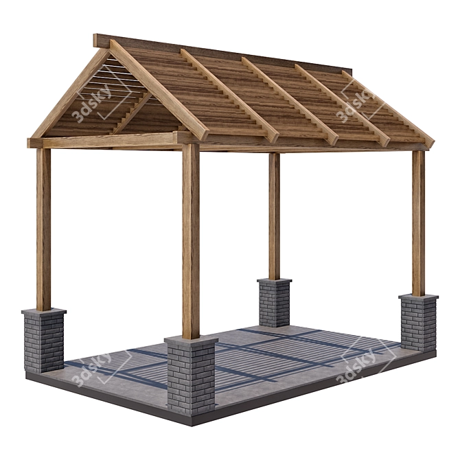 Outdoor Gazebo 3D Models Pack 3D model image 1