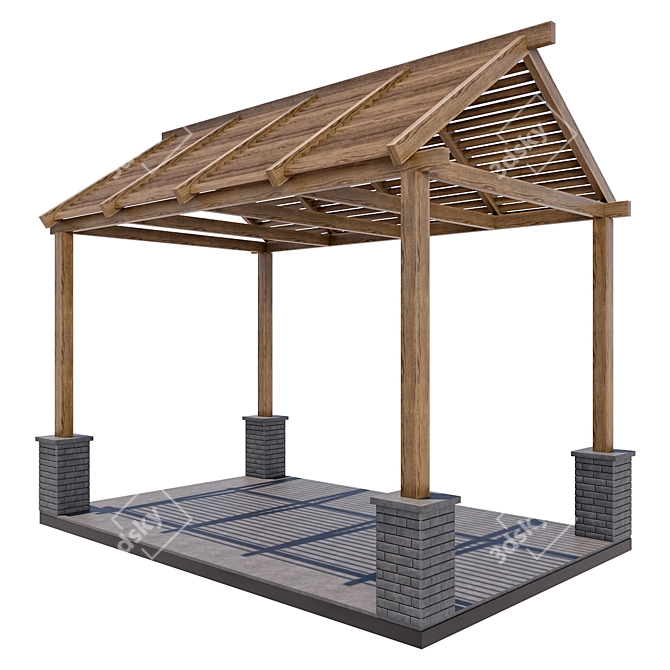 Outdoor Gazebo 3D Models Pack 3D model image 4