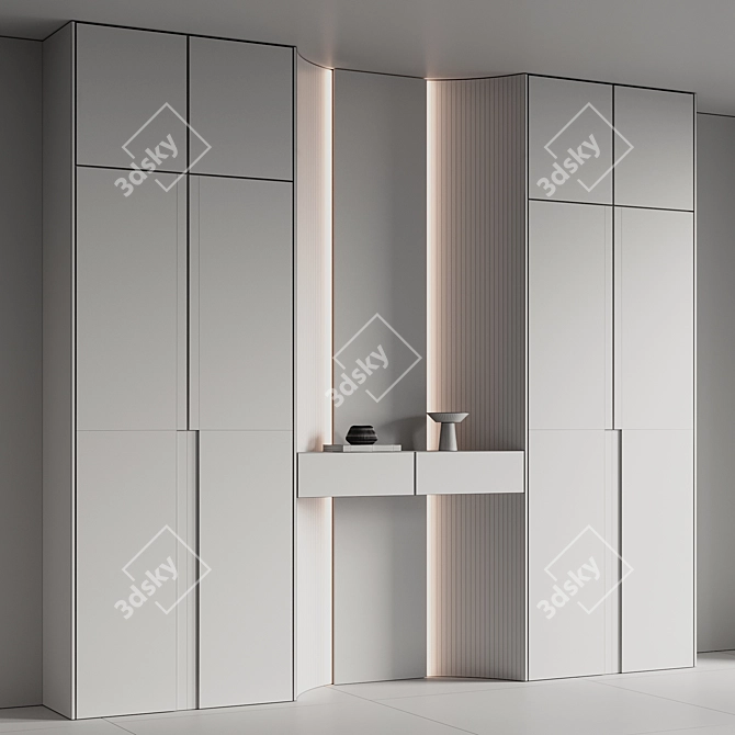 Modern Wardrobe 3D Model Kit 3D model image 5