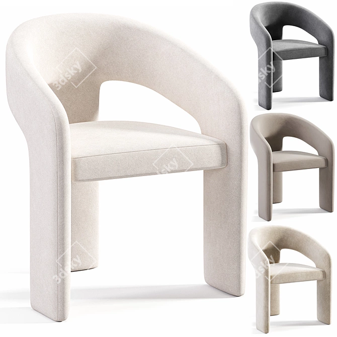 Sleek Modern Anise Dining Chair 3D model image 1