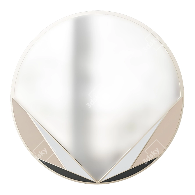 West Elm Deco Brass Mirror 3D model image 1