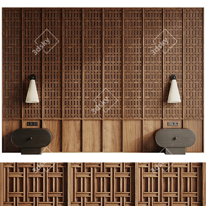 Laughlin Bedroom Composition & Panels 3D model image 3