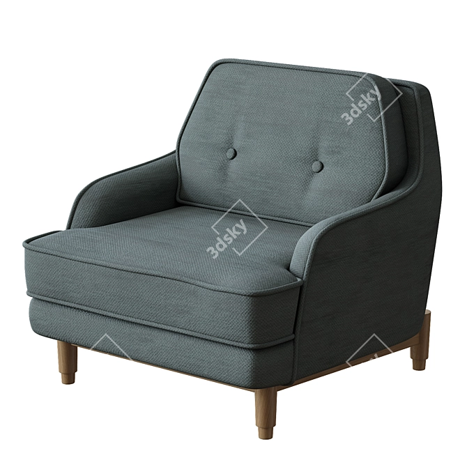 Sophisticated Matteo Armchair, Zana Design 3D model image 1