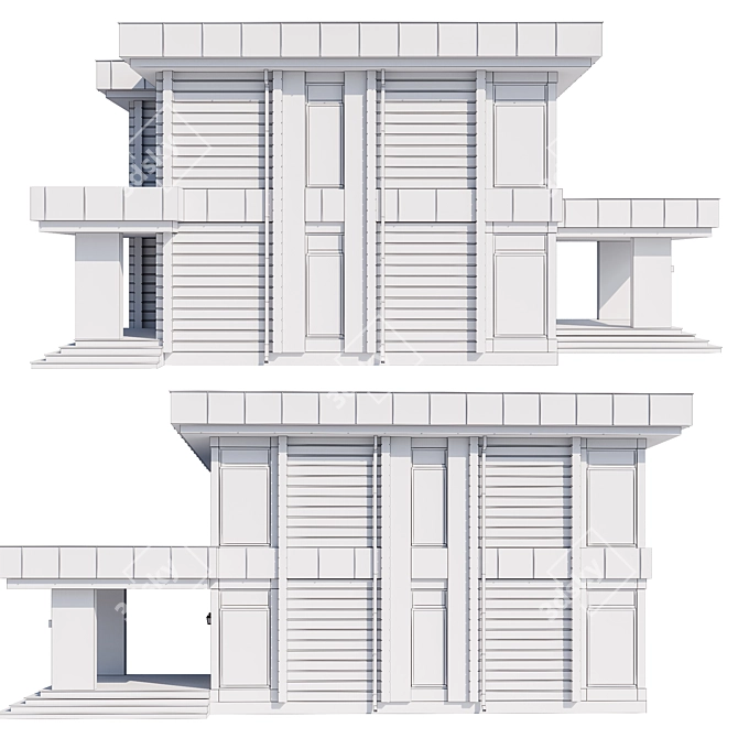 Modern Estate Villa Model 3D model image 5