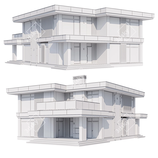 Displacement Mod Mansion Model 3D model image 5