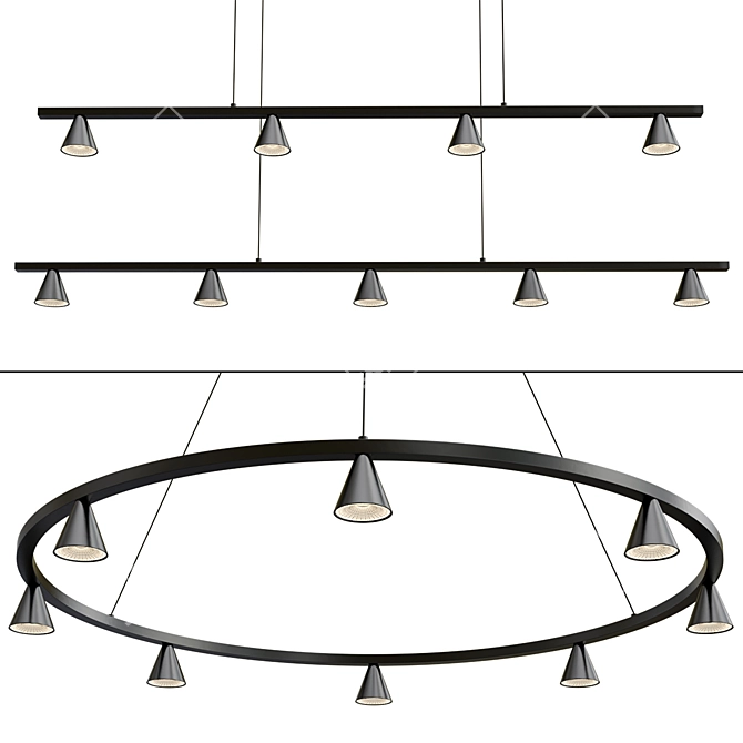 Dune Modern Chandelier Lighting Fixture 3D model image 1