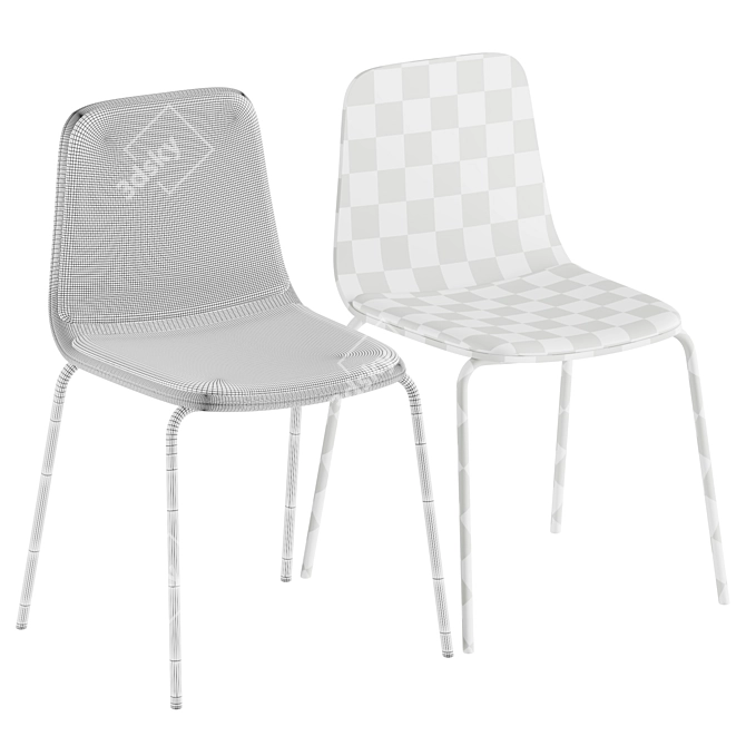 Stylish BISELL Metal Chair 3D model image 4