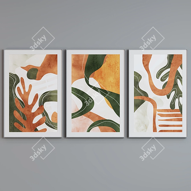 Modern Abstract Picture Frame Set 3D model image 5