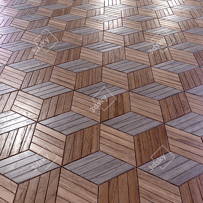 Wooden Parquet Tile Collection 4K 3D model image 4