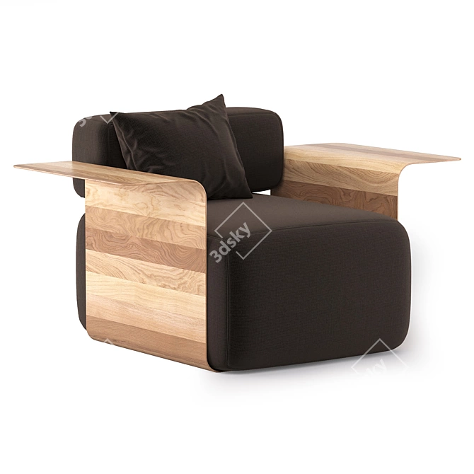 Cozy Modern Armchair Set 3D model image 2