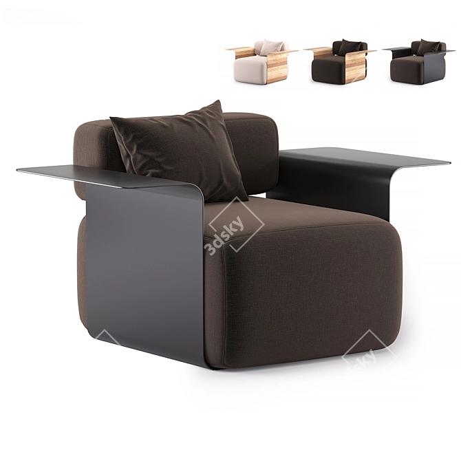 Cozy Modern Armchair Set 3D model image 7