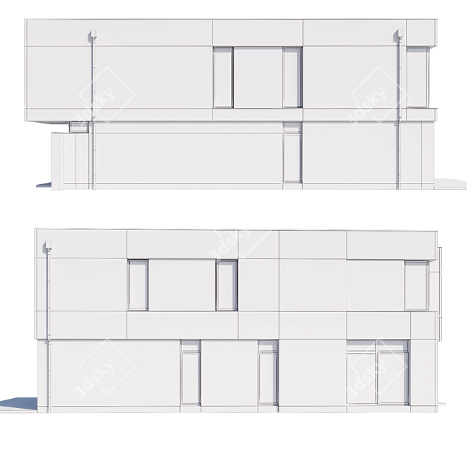 Modern Mansion Model Kit 3D model image 4