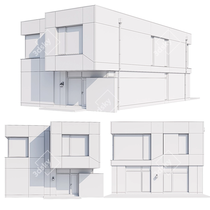 Modern Mansion Model Kit 3D model image 5