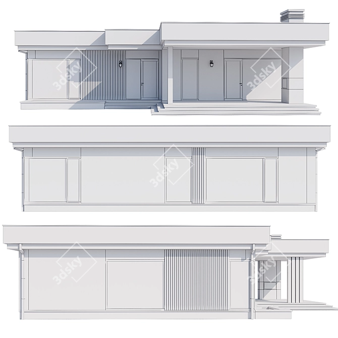 Modern Mansion Model V58 3D model image 5