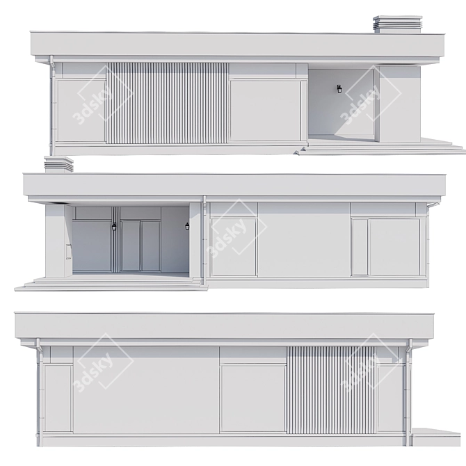 Contemporary Mansion Model, 3D Asset 3D model image 6