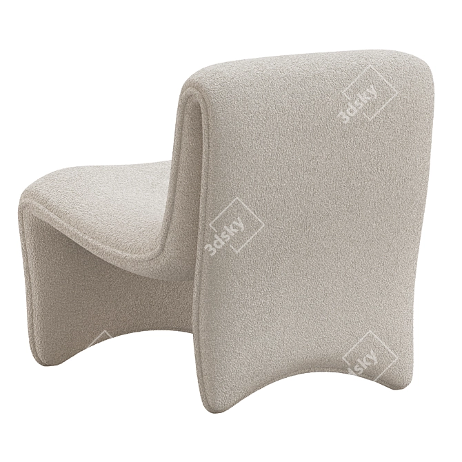 Plush Shearling Chair, Cardiff Cream 3D model image 3