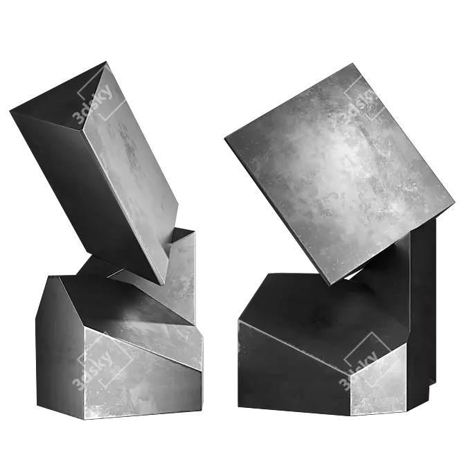 Modern Abstract Human Bust Sculpture 3D model image 4