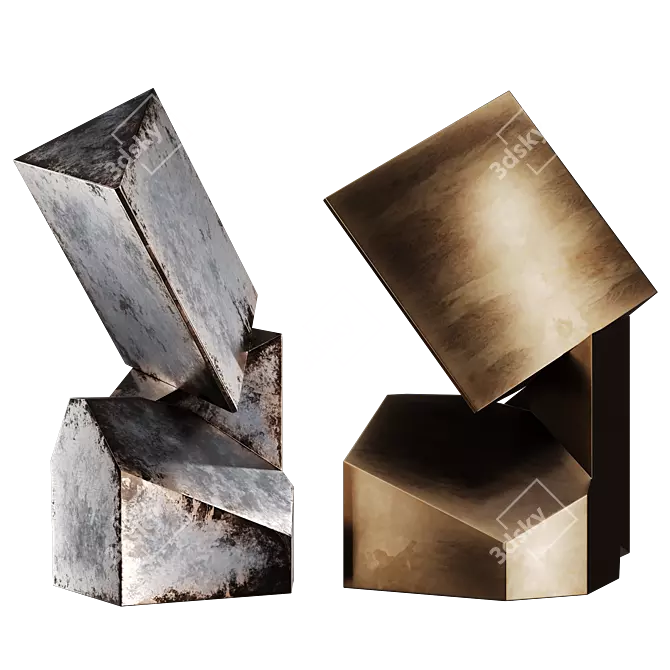 Modern Abstract Human Bust Sculpture 3D model image 5
