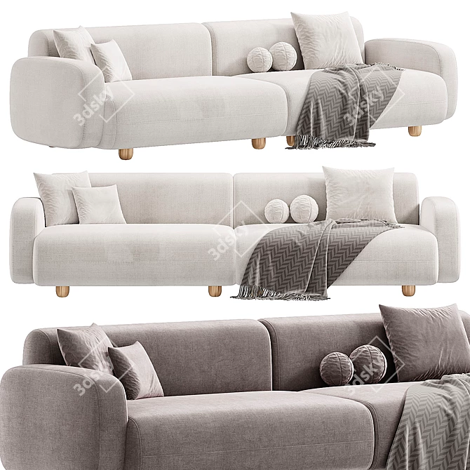 Modern Italian Dolmen Sofa Design 3D model image 1