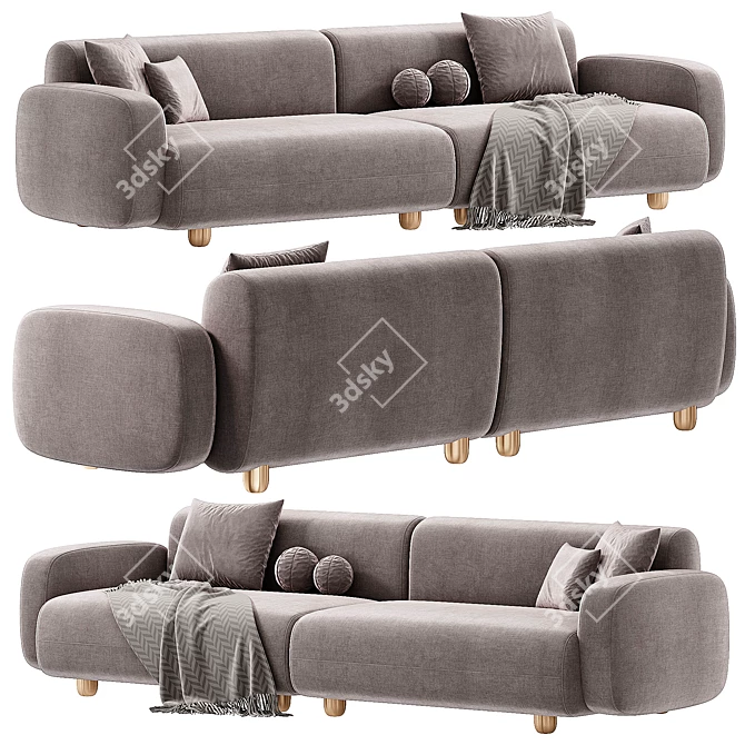 Modern Italian Dolmen Sofa Design 3D model image 2