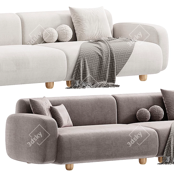 Modern Italian Dolmen Sofa Design 3D model image 3