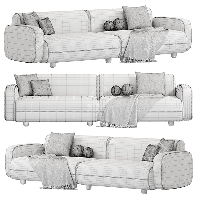 Modern Italian Dolmen Sofa Design 3D model image 4
