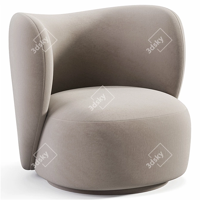 Rico Boucle Lounge Chair: Modern Comfort 3D model image 4