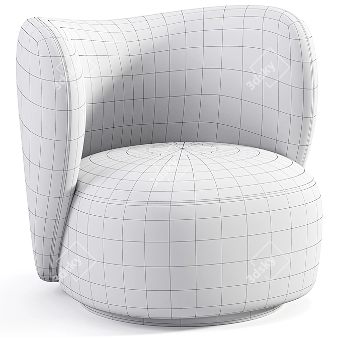 Rico Boucle Lounge Chair: Modern Comfort 3D model image 6