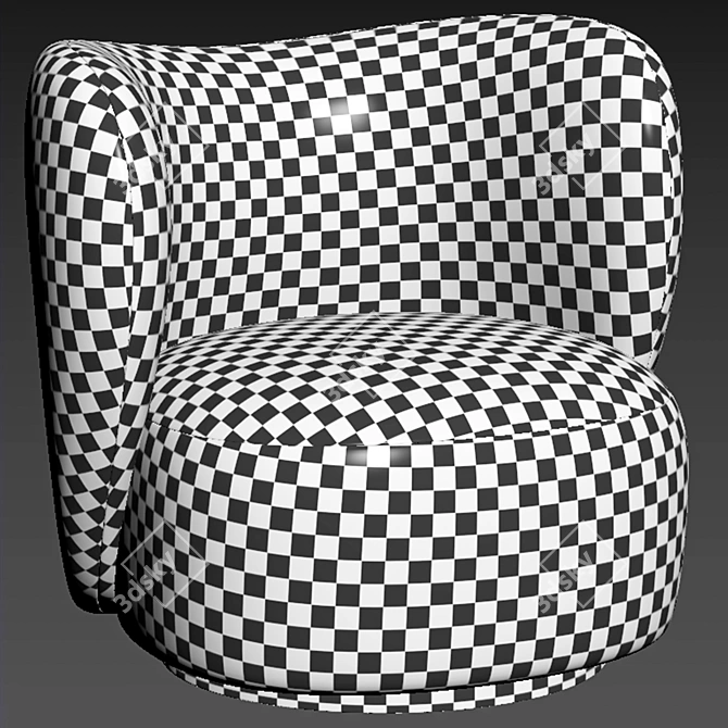 Rico Boucle Lounge Chair: Modern Comfort 3D model image 7