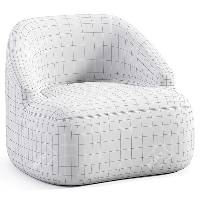Modern LC2 Armchair by Andtradition 3D model image 6