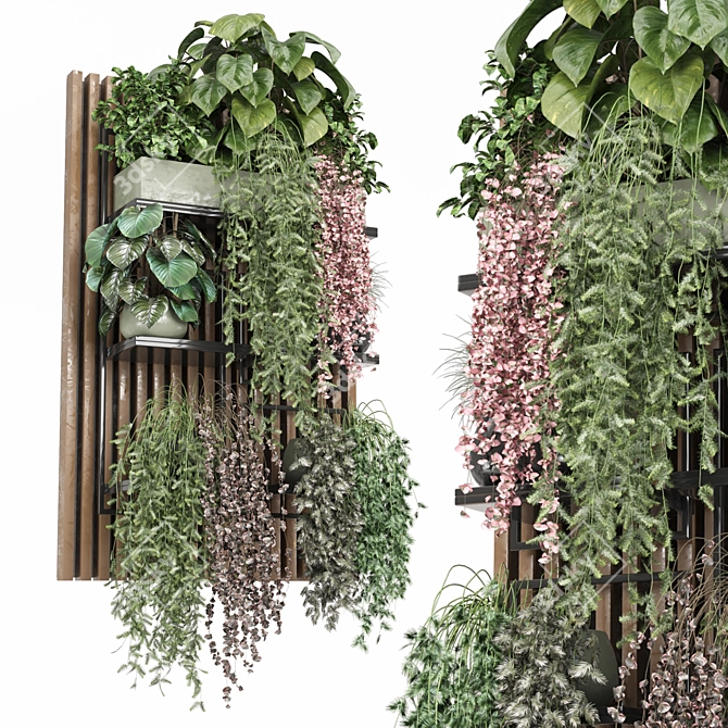 Metal Shelf Plant Set 3D 3D model image 1