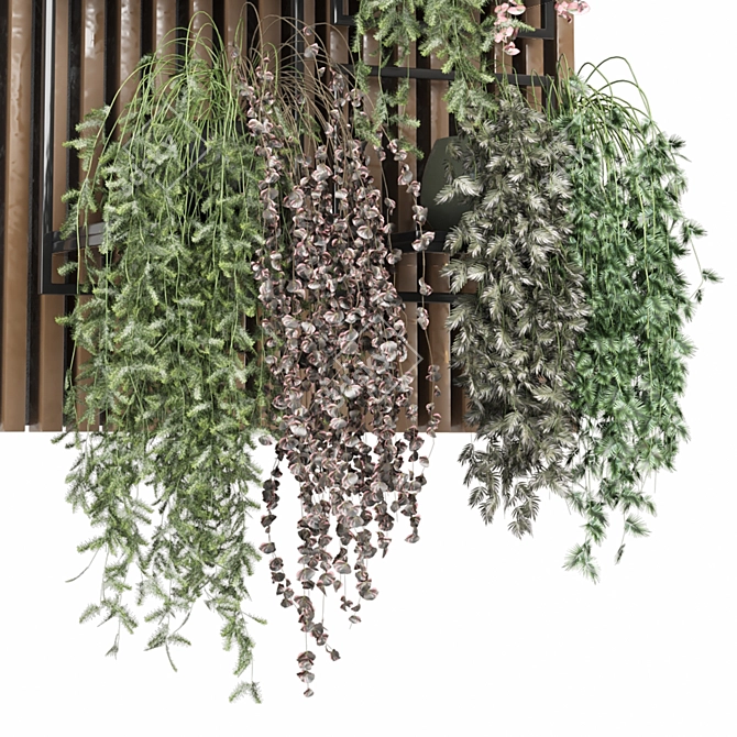 Metal Shelf Plant Set 3D 3D model image 4