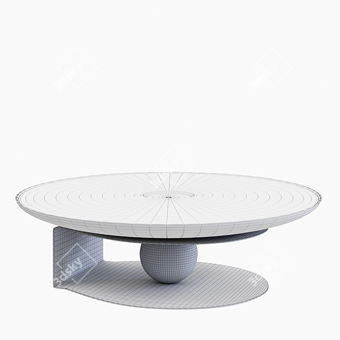 Wooden and Metal Magazine Table 3D model image 7