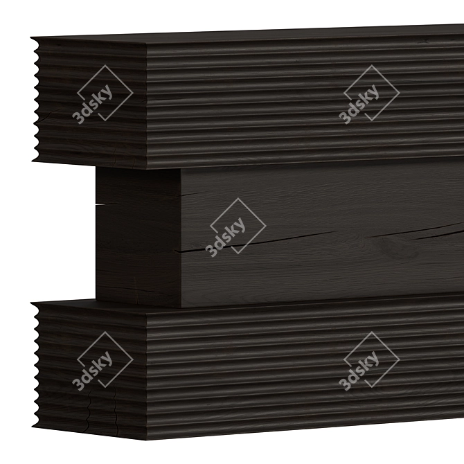 Hand Carved Wood Console Table 3D model image 3