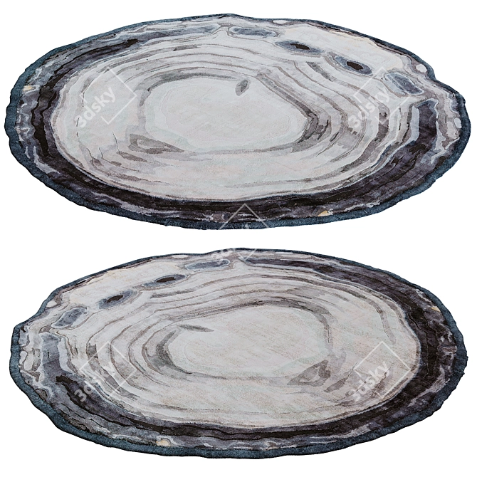 Modern Parvata Round Rug 3D model image 2