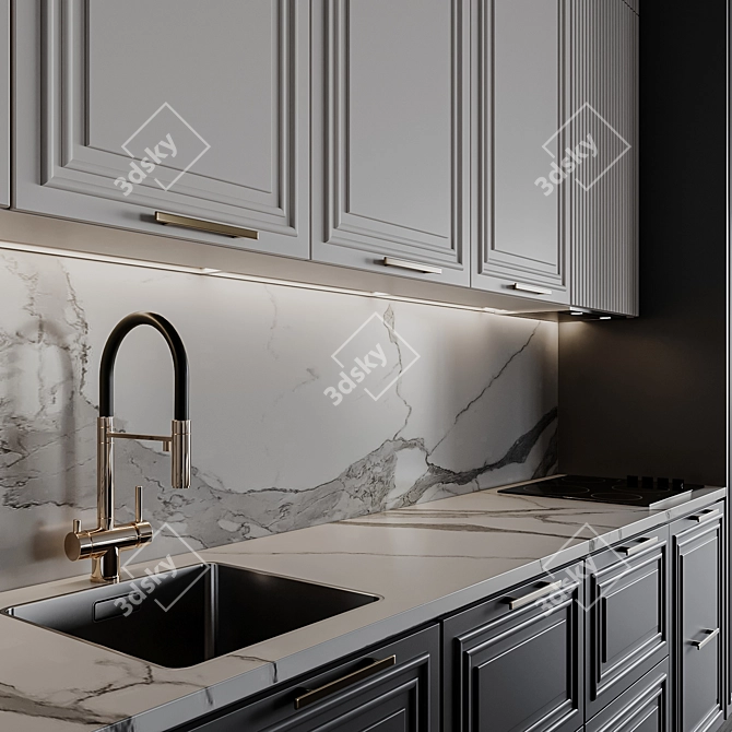  Customizable Kitchen Unit Set 3D model image 4