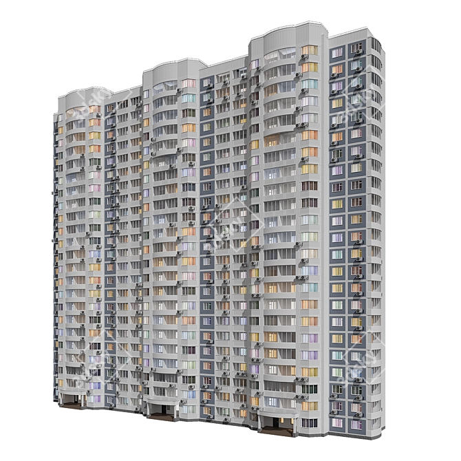 Luxury Skyscraper Living Solution 3D model image 2