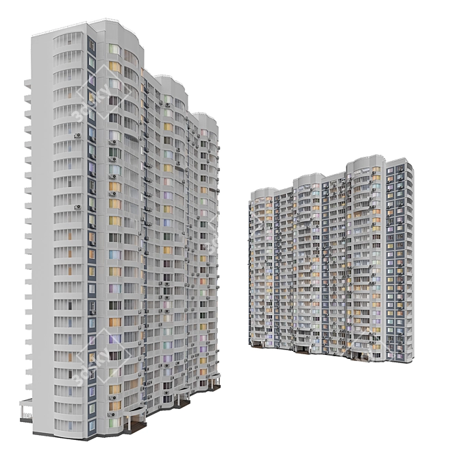 Luxury Skyscraper Living Solution 3D model image 3