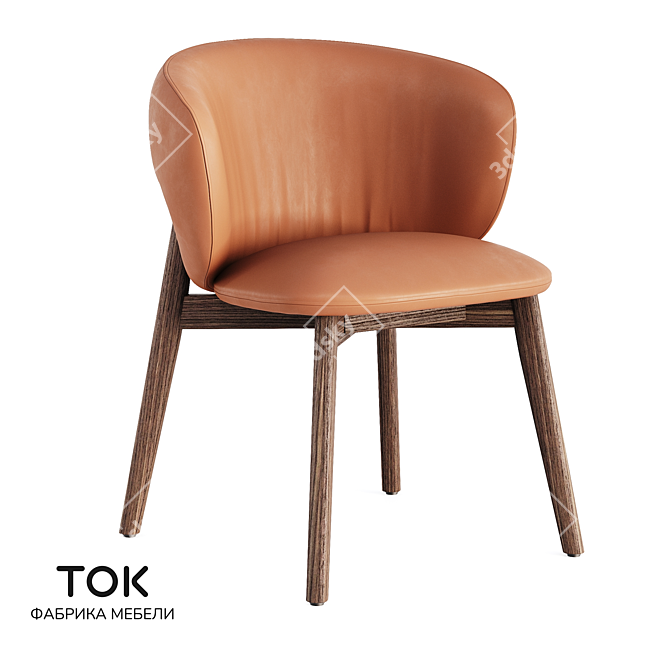 Baikal 2.0: Elegant Wood Chair 3D model image 1