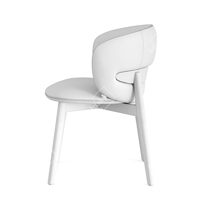 Baikal 2.0: Elegant Wood Chair 3D model image 3