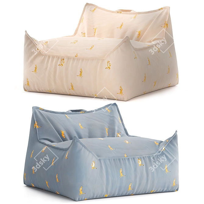 Tiger Stripe Beanbag Chair 3D model image 4