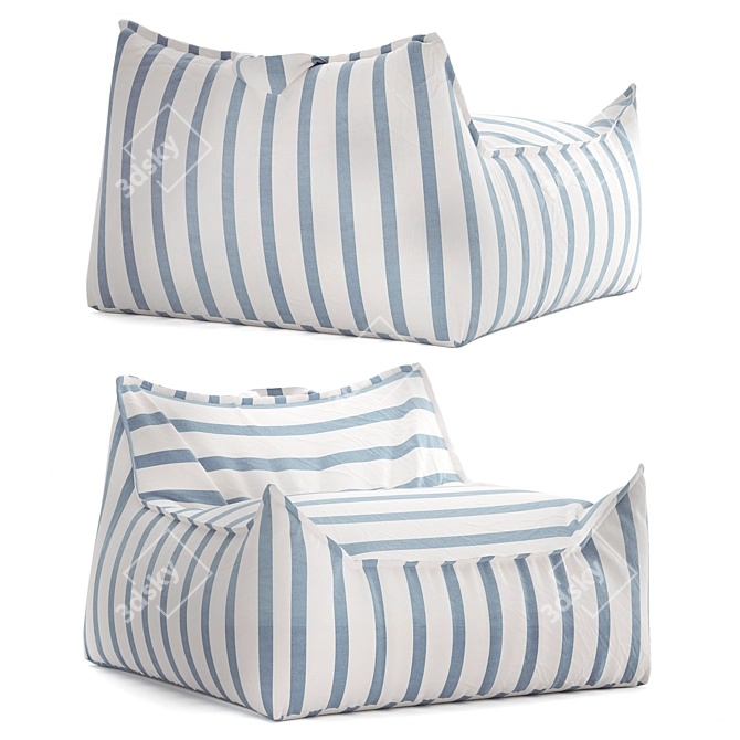 Tiger Stripe Beanbag Chair 3D model image 5