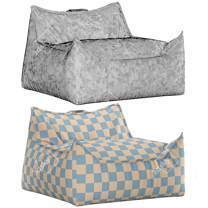 Tiger Stripe Beanbag Chair 3D model image 6