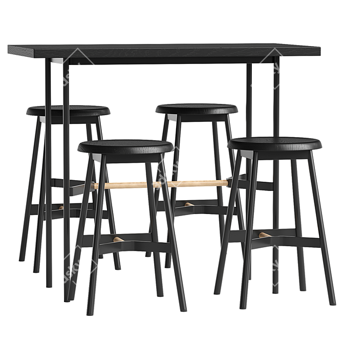 Sleek Bar Table Knobb Model 3D model image 2