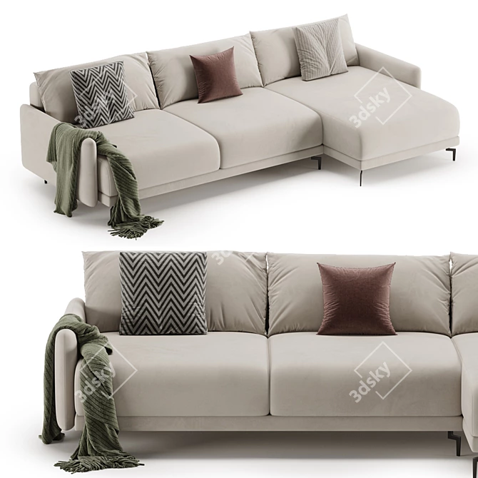 Modern Corner Archi Sofa Design 3D model image 5