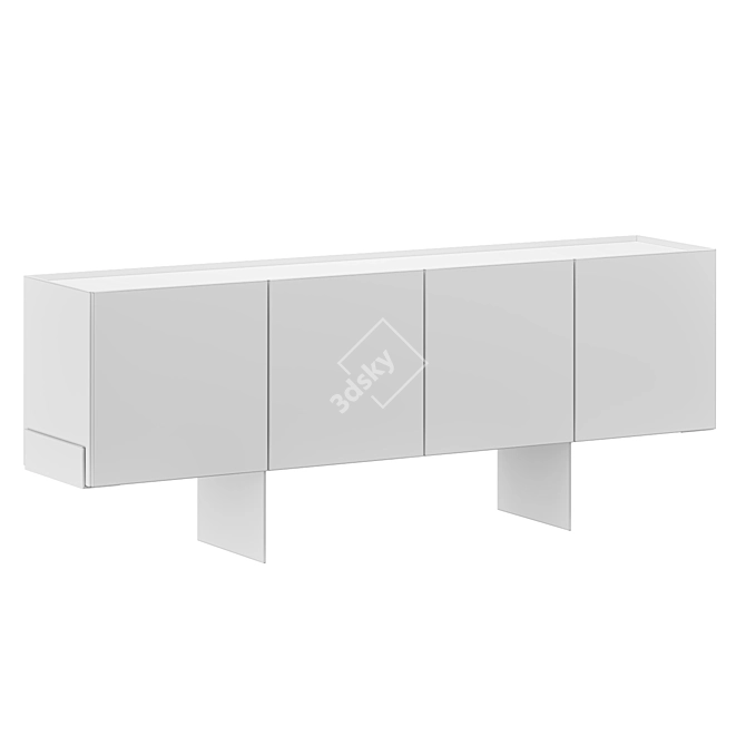 Sleek Stone Domi Credenza 3D model image 2