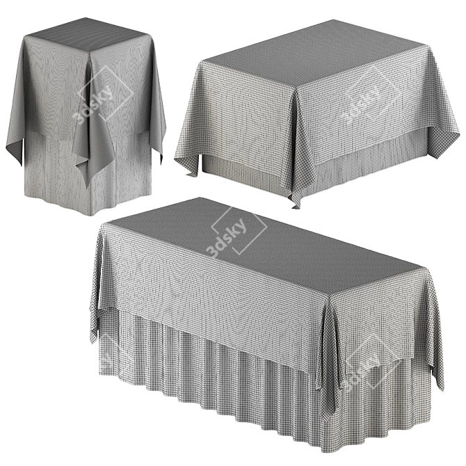 Restaurant Tablecloth - Rectangle Set 3D model image 6